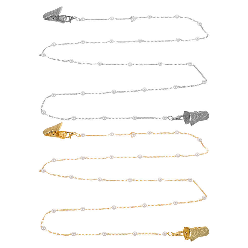 Mask Chain Holder - 세련된 디자인의 진주 장식 안경 체인